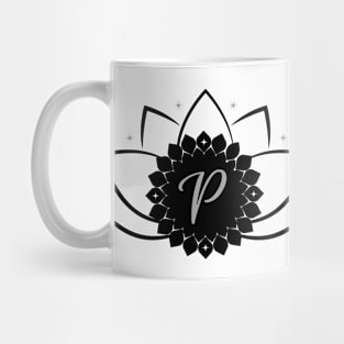 P - Lotus Flower Monogram Mug